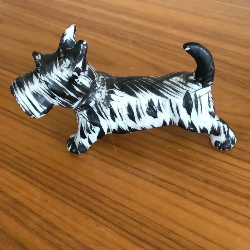 Vtg Scottish Terrier Dog Figurine Japan MCM 60s Retro Kitschy Miniature Figure